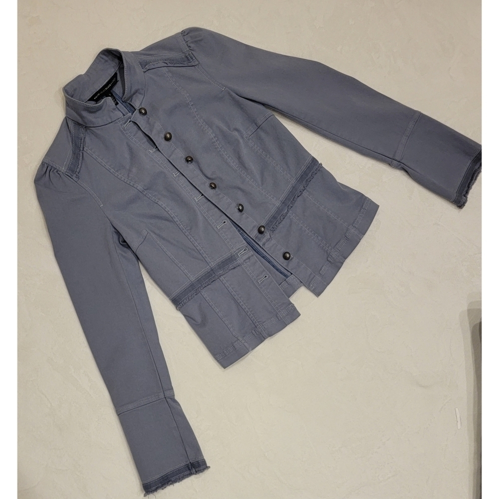 White House Black Market Raw Hem Military Jacket Size 2